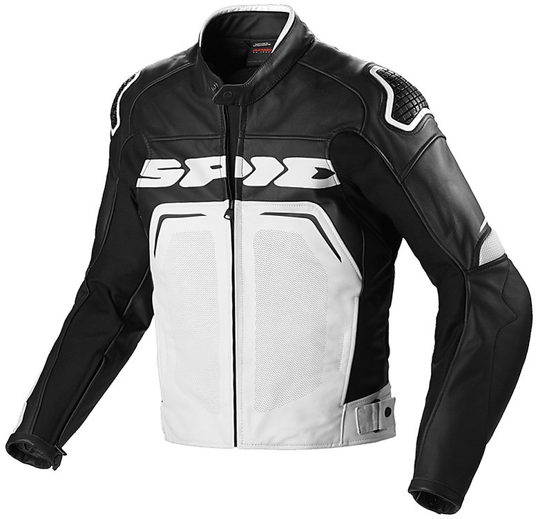 Spidi Racing Leather Jacket Moto Racing Spidi EVORIDER PERFORATED Black  White For Sale Online 