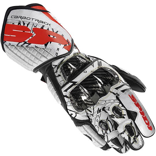 Spidi Racing Leder Motorradhandschuhe CARBO TRACK REPLICA Weiß