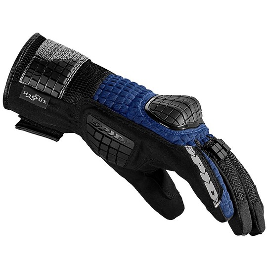 Spidi RAINWARRIOR CE Touring Fabric Motorcycle Gloves Black Blue