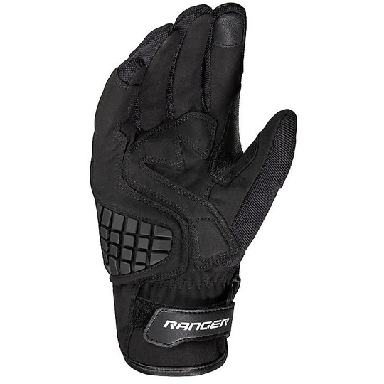 Spidi RANGER Black Leather and Fabric Motorcycle Gloves