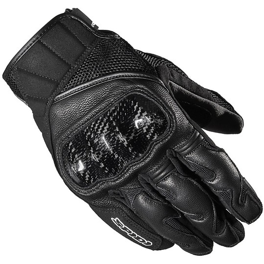 Spidi REBEL Black Leather Short Motorcycle Gloves