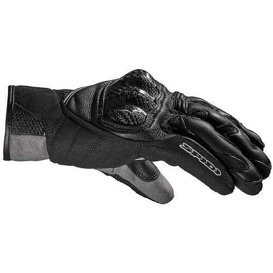 Spidi REBEL Black Leather Short Motorcycle Gloves