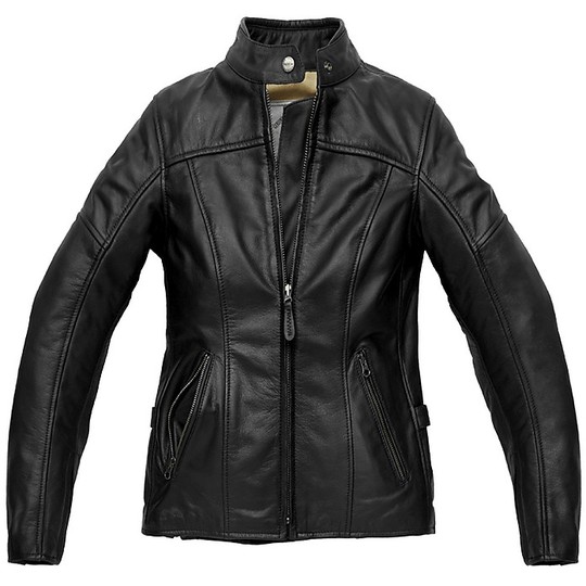Spidi ROCK LADY Women's Leather Motorcycle Jacket Black