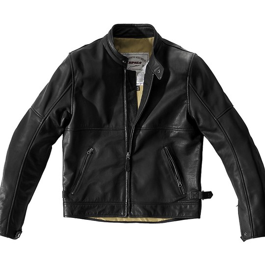 Spidi ROCK Urban Leather Motorcycle Jacket Black