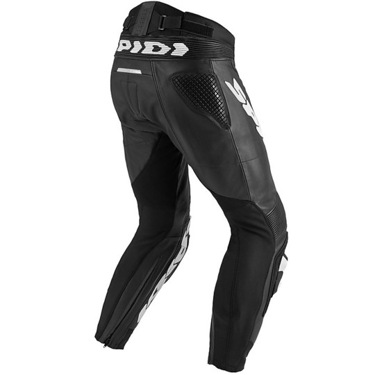 Spidi RR PRO WARRIOR Racing Pantalon de moto en cuir noir blanc