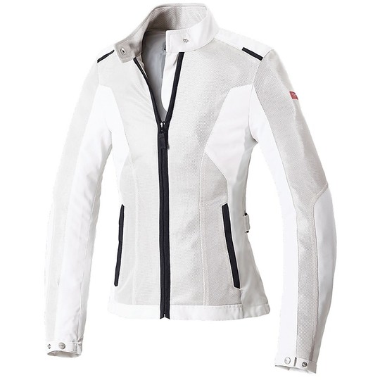 Spidi SOLAR NET Lady Motorcycle Jacket In Perforated Fabric Ice White