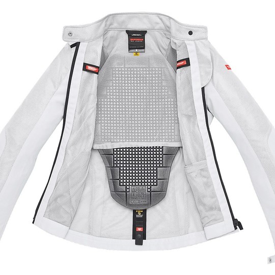 Spidi SOLAR NET Lady Motorcycle Jacket In Perforated Fabric Ice White