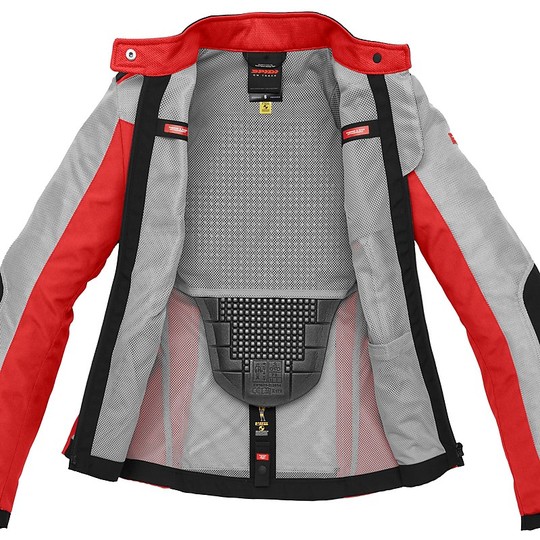 Spidi SOLAR NET Lady Motorcycle Jacket In Perforated Fabric White Red