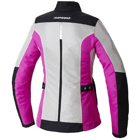 Spidi SOLAR NET Lady Motorradjacke aus perforiertem Stoff Weiß Pink
