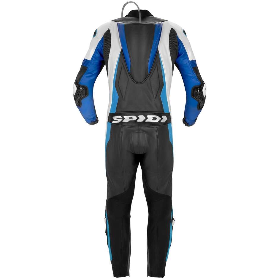 Spidi SPORT WARRIOR PERFORATED PRO Perforated Racing Leather Motorcycle Suit White Blue