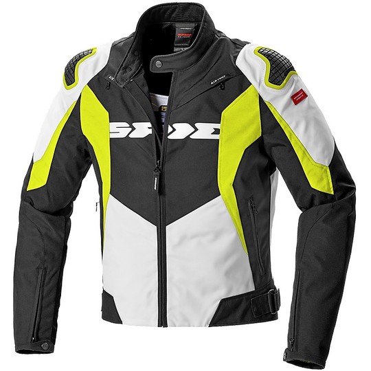 Spidi SPORT WARRIOR TEX CE Textile Motorcycle Jacket White Yellow