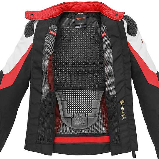 Spidi SPORT WARRIOR TEX Lady Lady Motorcycle Jacket In White Red