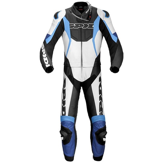 Spidi SPORT WARRIOR TOURING Leather Divisible Motorcycle Suit Black Blue