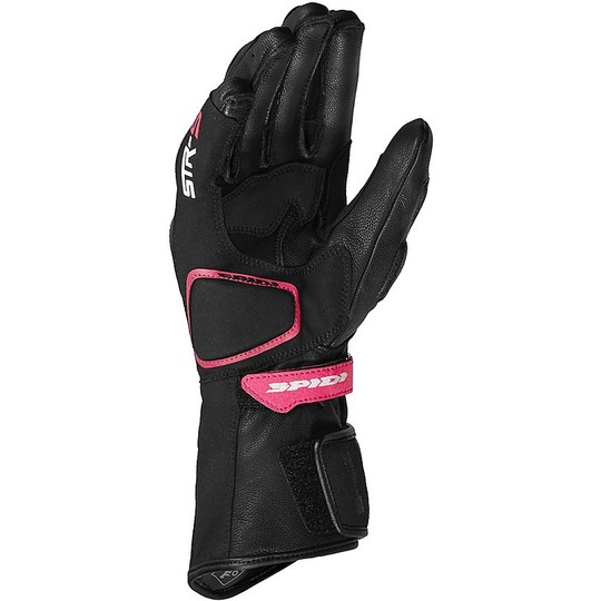 Spidi STR-5 LADY Women's Leather Motorcycle Gloves Black Pink