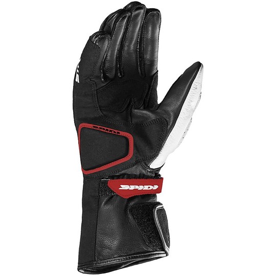 Spidi STR-5 Racing Leather Motorcycle Gloves Black White Red