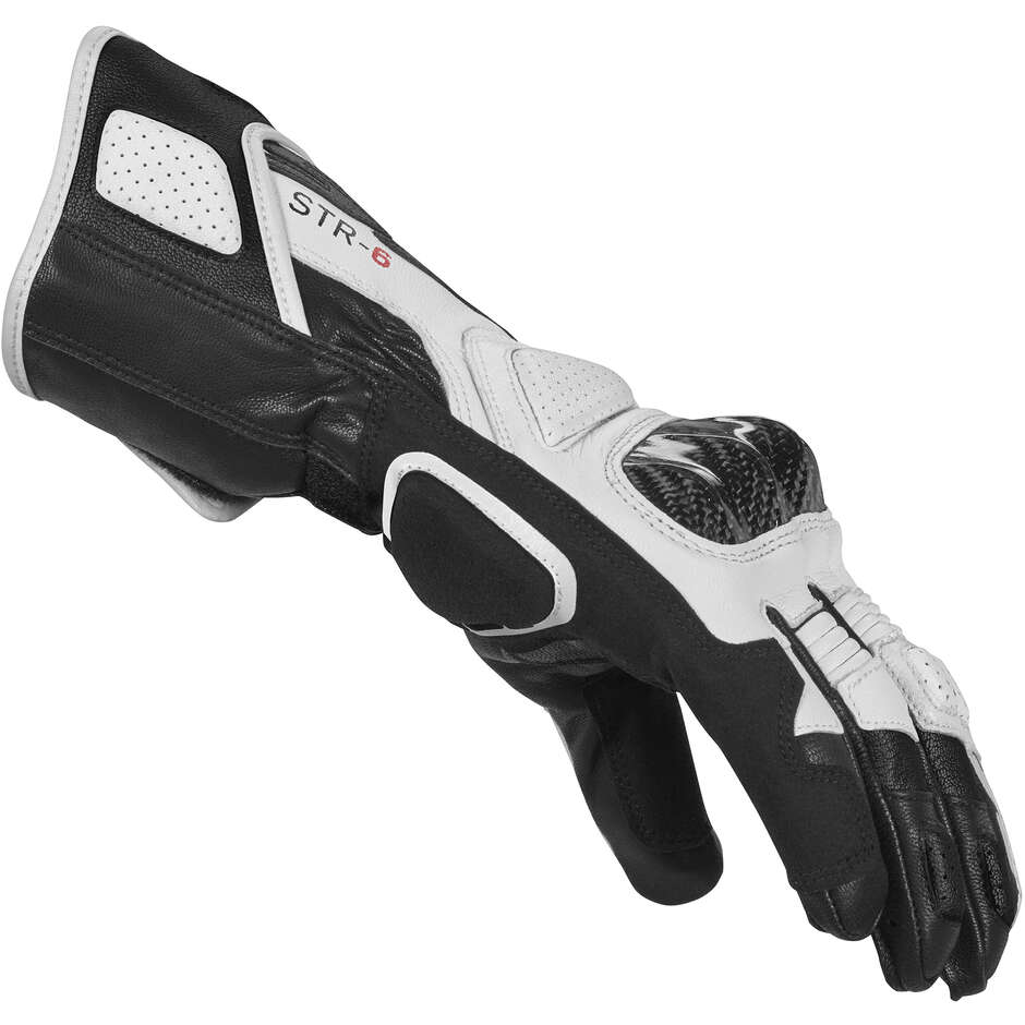 Spidi STR-6 Motorradhandschuhe Schwarz Weiß