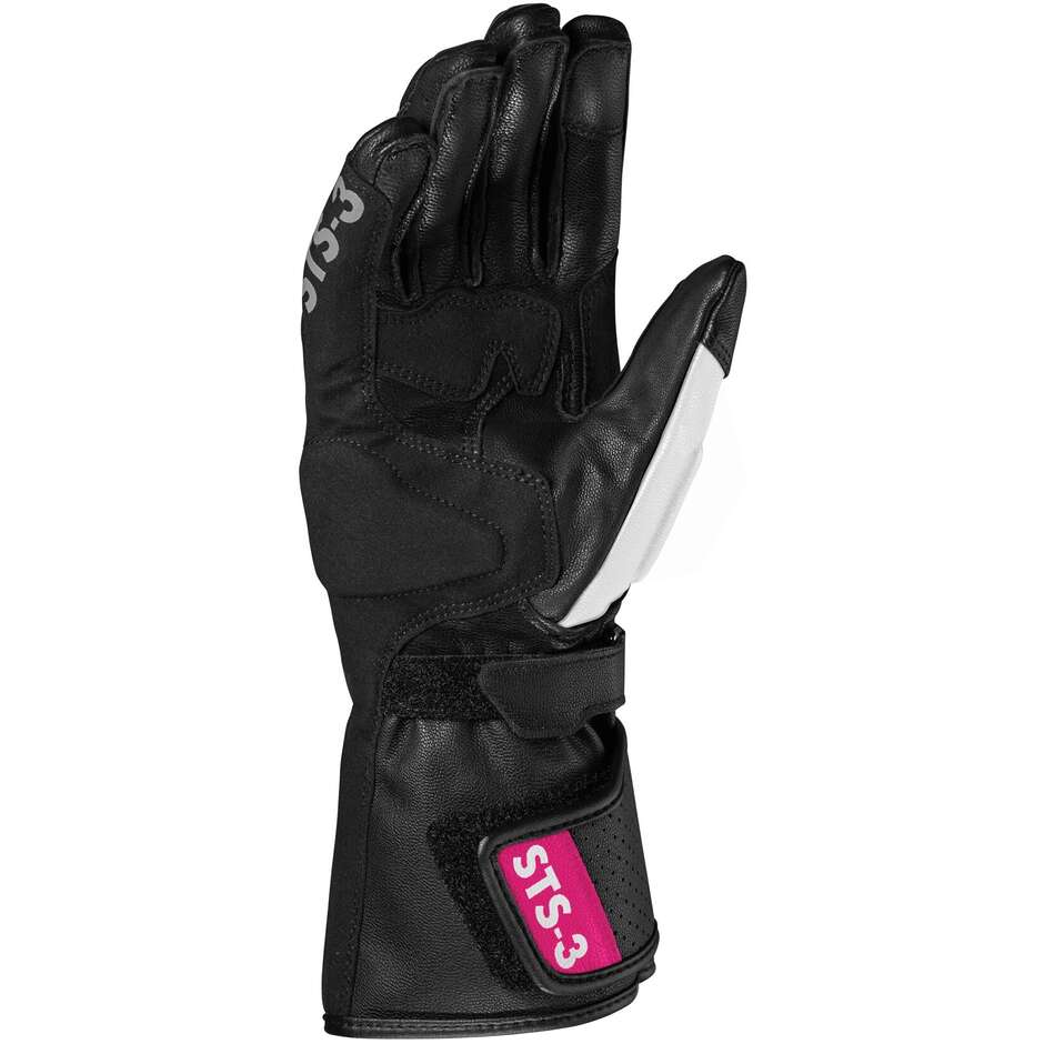 Spidi STS-3 LADY Women's Leather Motorcycle Gloves Black Fuchsia