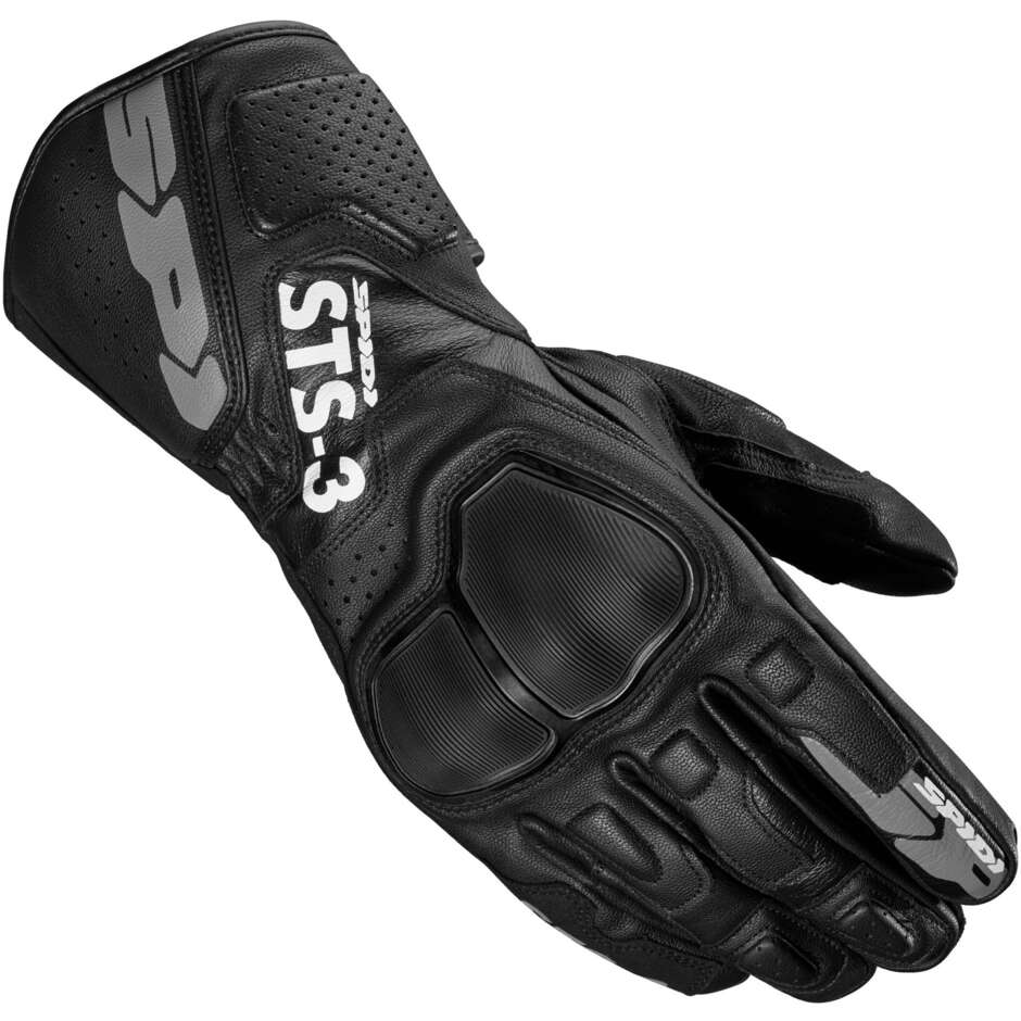 Spidi STS-3 Touring Leather Motorcycle Gloves Black