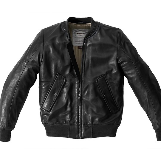 Spidi SUPER Black Urban Leather Motorcycle Jacket