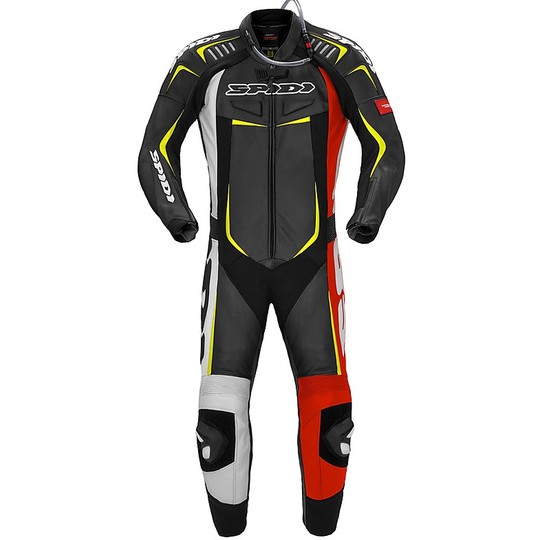 Spidi TRACK WIND PRO Leather Suit Moto Racing Professional Black White Red