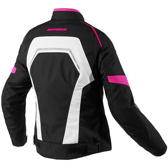 Spidi TRONIK TEX Lady Women's Motorcycle Jacket In Sport Fabric Black White Pink