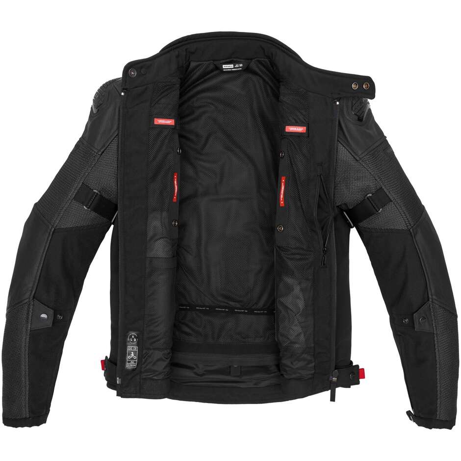 Spidi VENT PRO Black Motorcycle Leather Jacket