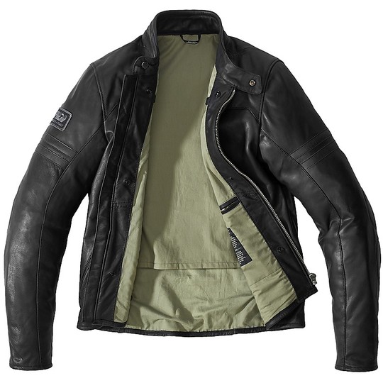 Spidi VINTAGE Custom Leather Motorcycle Jacket Black