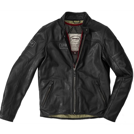 Spidi VINTAGE Custom Leather Motorcycle Jacket Black