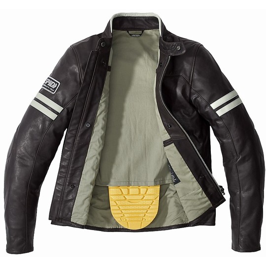 Spidi VINTAGE Custom Leather Motorcycle Jacket Ice Brown