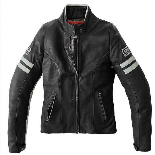 Spidi VINTAGE Lady Leather Jacket for Women in Black Ice