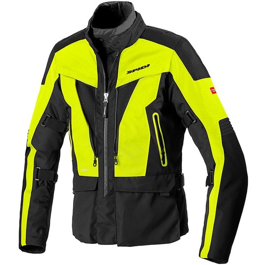 Spidi VOYAGER 4 Touring Fabric Motorcycle Jacket H2Out Black Fluo Yellow