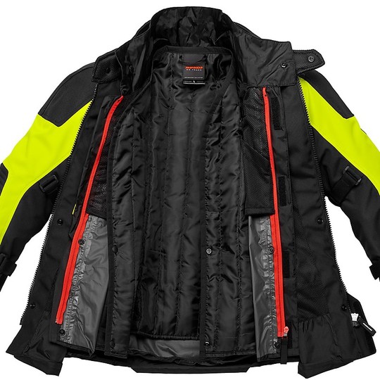 Spidi VOYAGER 4 Touring Fabric Motorcycle Jacket H2Out Black Fluo Yellow