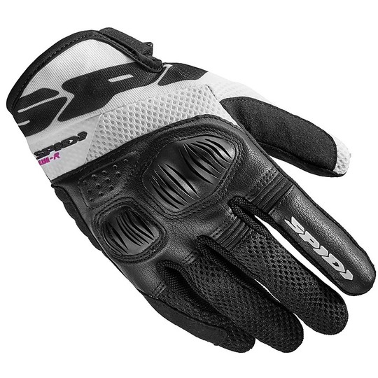 Spidi Women's Motorcycle Gloves FLASH-R EVO Black White