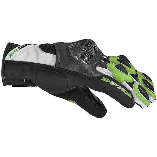 Spidi X-4 COUPE 'Motorcycle Racing Leather Gloves Black Green
