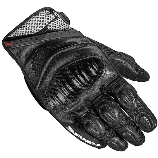 Spidi X-4 COUPE 'Motorcycle Racing Leather Gloves Black White