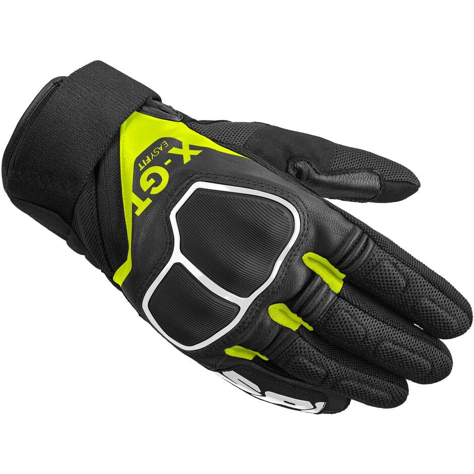 Spidi X GT Summer Motorcycle Gloves Black Yellow Fluo