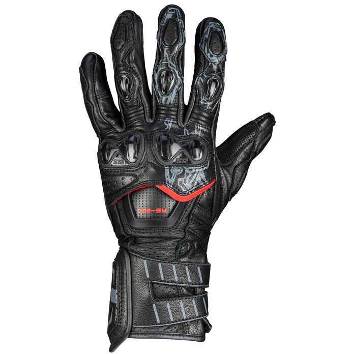 Sport iXS RS-200 3.0 Women's Leather Motorcycle Gloves Black
