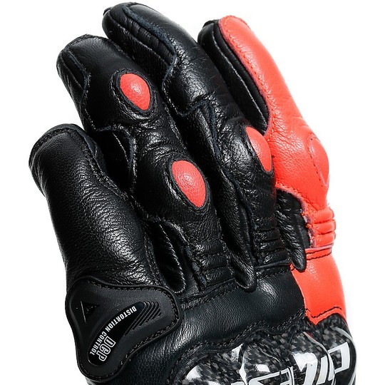 Sport Motorcycle Gloves in Dainese CARBON 3 LONG Leather Black Red White