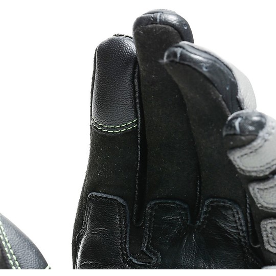 Sport Motorcycle Gloves in Dainese CARBON 3 SHORT Leather Black Gray Yellow