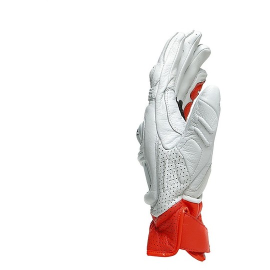 Sport Motorcycle Gloves in Dainese Leather 4 STROKE 2 White Red