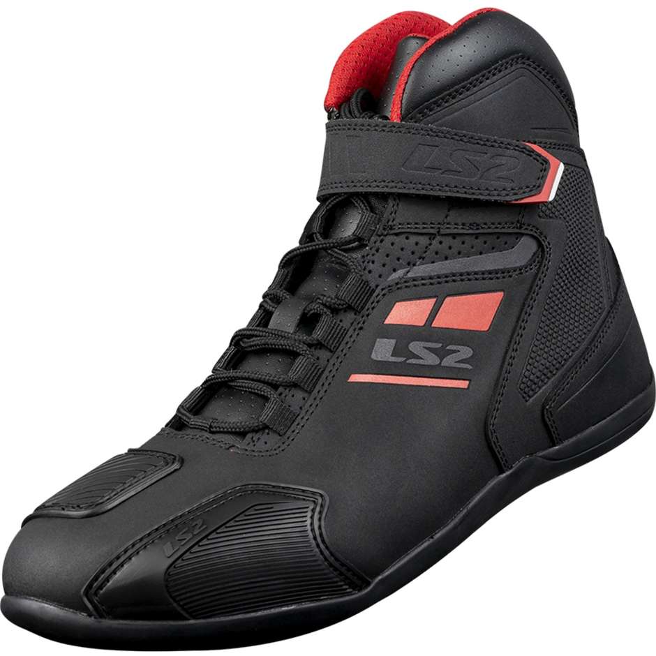 Sport Motorcycle Shoes LS2 GARRA MAN Black Red
