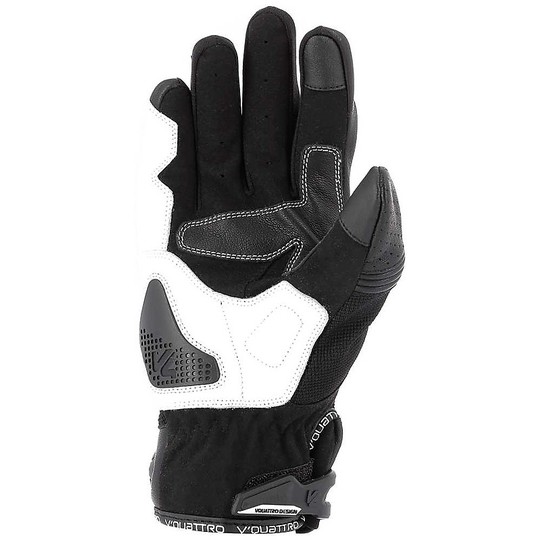 Sports Motorcycle Gloves Vquattro Sport Road Star Black White