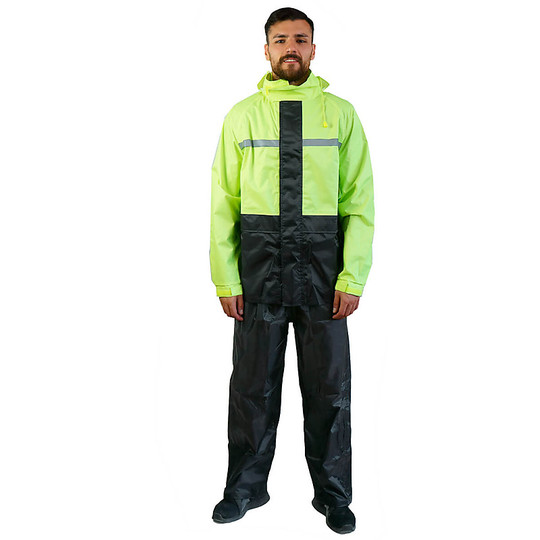Sports Rain Set Jacket and Pants Tj Marvin E34 Black Yellow Fluo (2pcs.)
