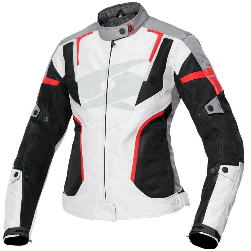 Spyke AIRMASTER Lady WP Woman Summer Motorcycle Jacket Perforated Gray White Red