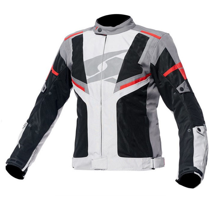 Spyke AIRMASTER WP Summer Motorcycle Jacket Perforated Gray White Red