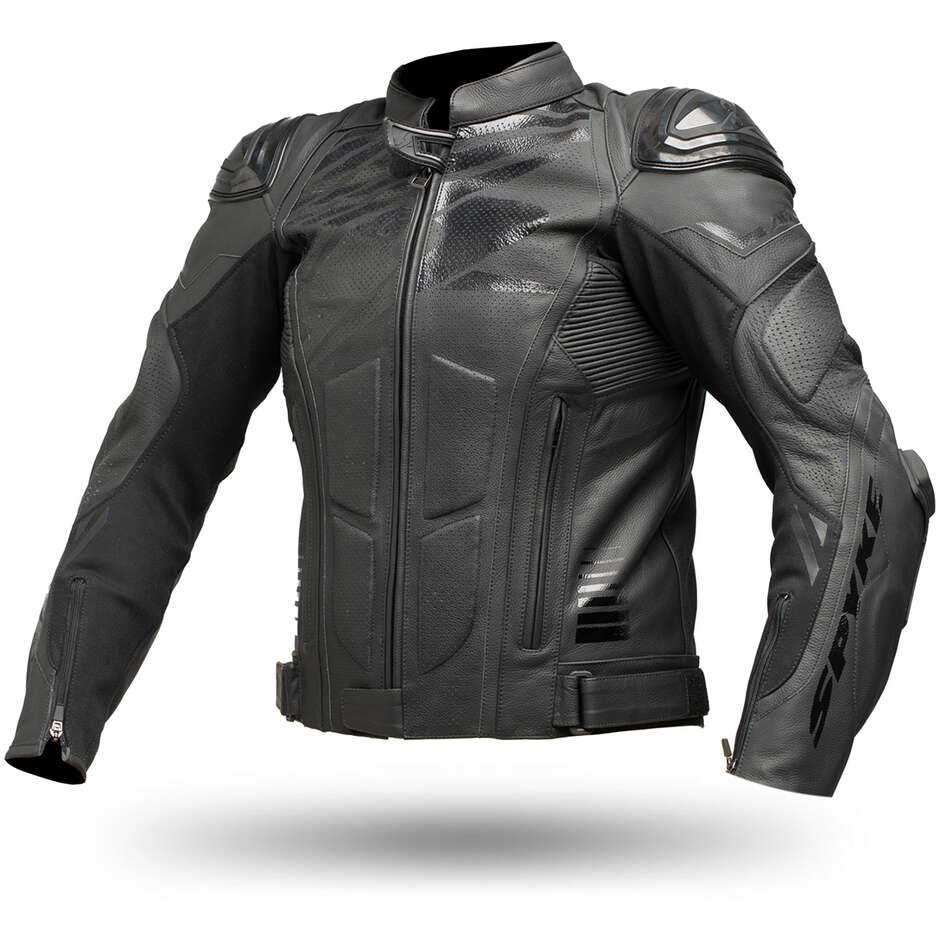 Spyke Aragon Racing Black leather motorcycle jacket