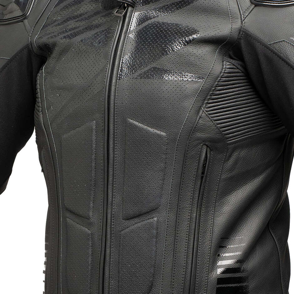 Spyke Aragon Racing Blouson moto cuir noir