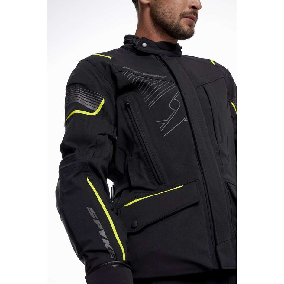 Spyke Artica dry Tecno Laminated technische Motorradjacke Schwarz Gelb