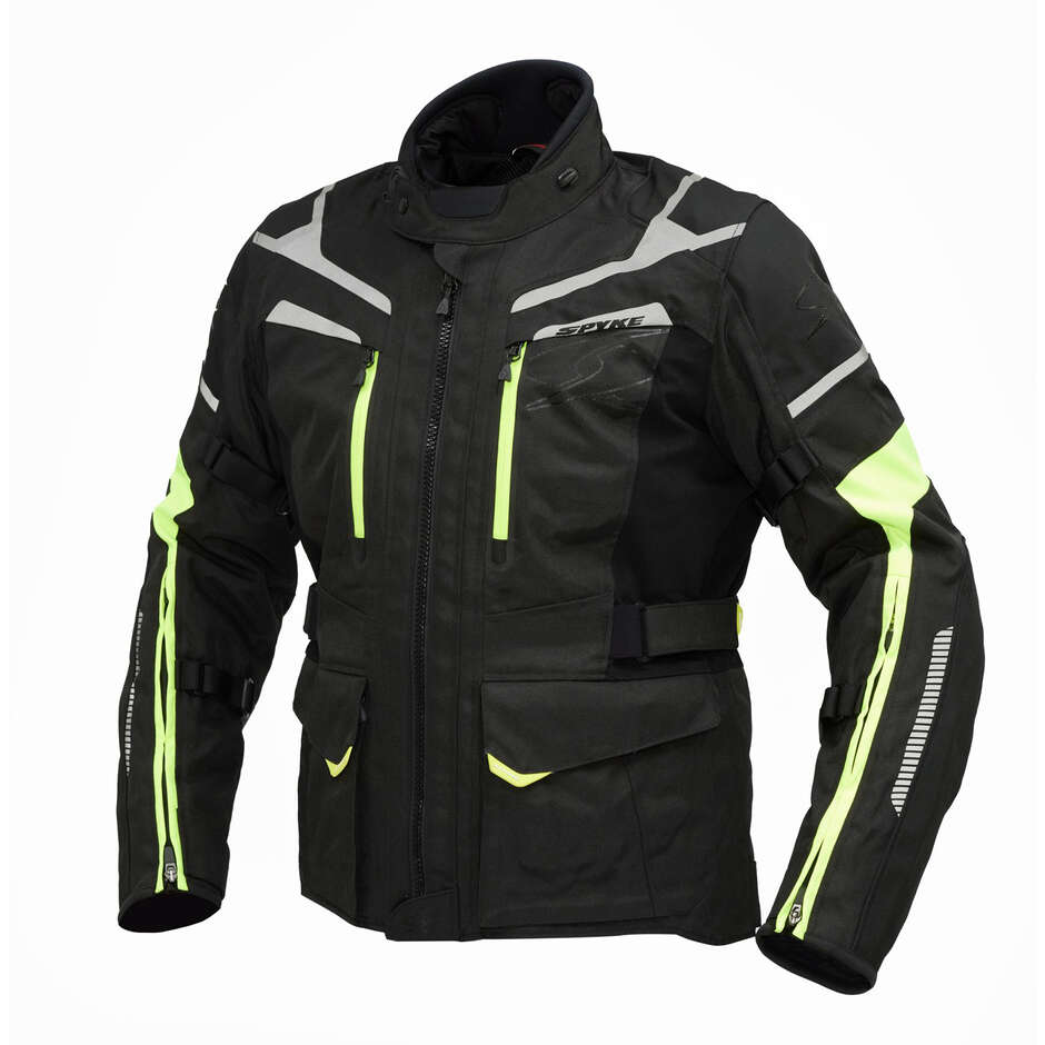 Spyke Compass Dry Tecno Motorradjacke Schwarz Fluo Gelb