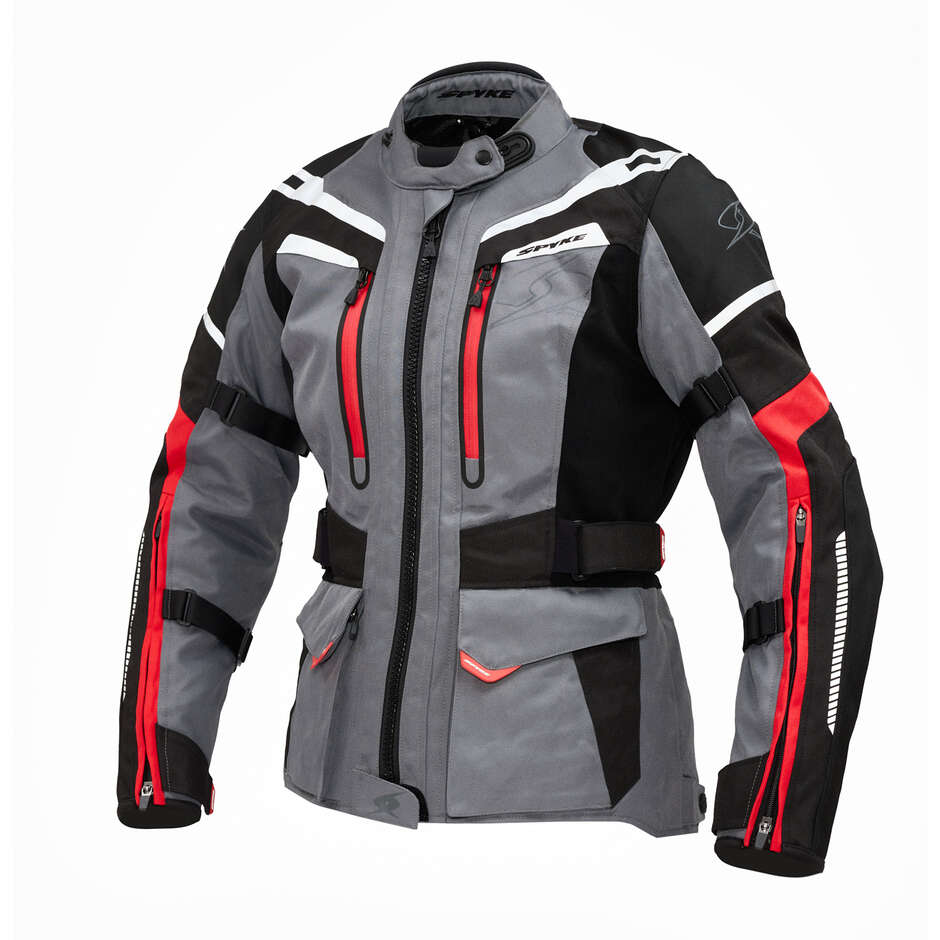 Spyke Compass Lady Dry Tecno Motorcycle Jacket Gray Yellow Red